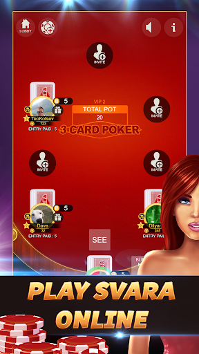 Svara – 3 Card Poker Online Card Game mod screenshots 1