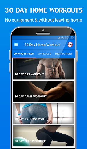 30 Day Home Workout – Fit challenge home workouts mod screenshots 1