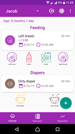 BabyAppy breastfeeding sleep and diapers tracker mod screenshots 1