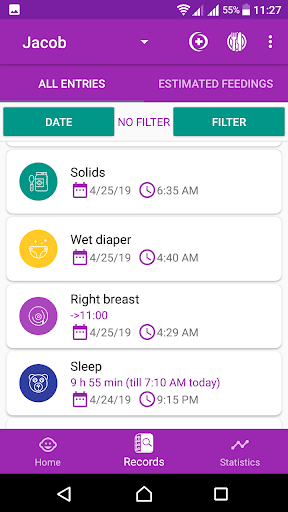 BabyAppy breastfeeding sleep and diapers tracker mod screenshots 2