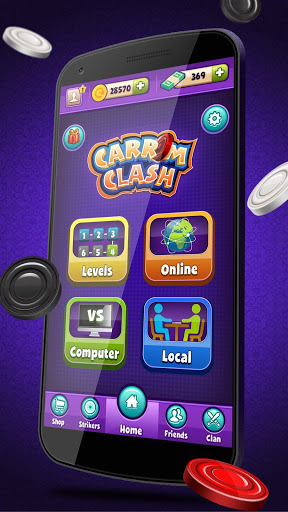 Carrom Clash Realtime Multiplayer Free Board Game mod screenshots 1