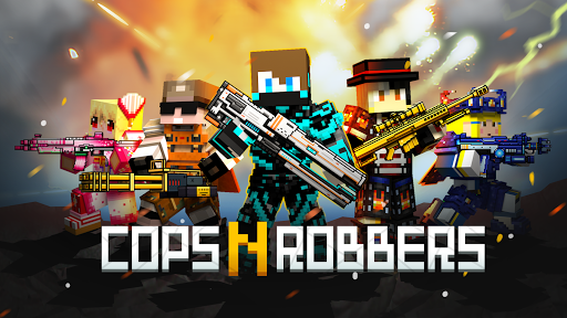Cops N Robbers – 3D Pixel Craft Gun Shooting Games mod screenshots 1