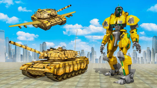 Flying Air Robot Transform Tank Robot Battle War mod screenshots 4