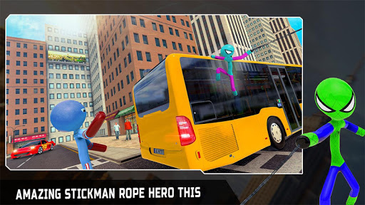 Flying Hero Stickman Rope Hero Grand Crime City mod screenshots 2