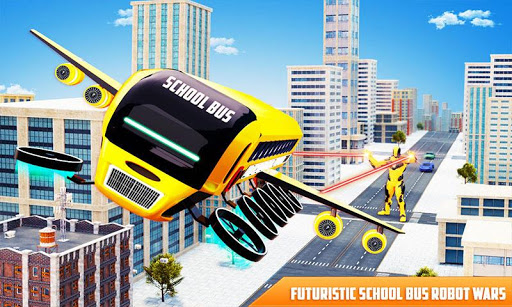 Flying School Bus Robot Hero Robot Games mod screenshots 1