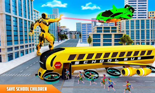 Flying School Bus Robot Hero Robot Games mod screenshots 3