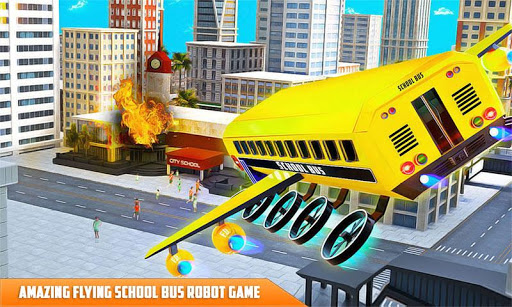 Flying School Bus Robot Hero Robot Games mod screenshots 4