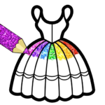 Glitter Dresses Coloring Book For Girls MOD
