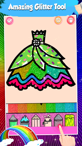 Glitter Dresses Coloring Book For Girls mod screenshots 3