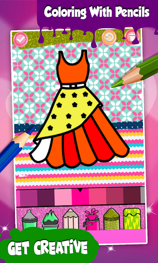 Glitter Dresses Coloring Book For Girls mod screenshots 5