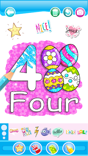 Glitter Number and letters coloring Book for kids mod screenshots 1