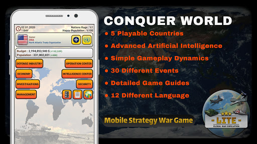 Global War Simulation LITE – Strategy War Game mod screenshots 1