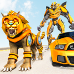 Lion Robot Car Transforming Games: Robot Shooting MOD