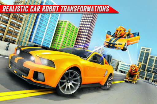 Lion Robot Car Transforming Games Robot Shooting mod screenshots 2