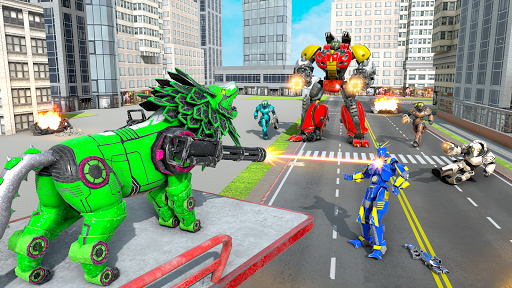 Lion Robot Transform Wars Super Bike Robot Games mod screenshots 2