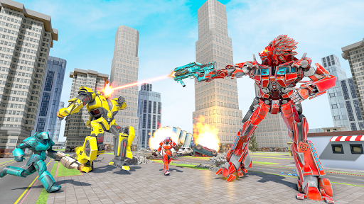 Lion Robot Transform Wars Super Bike Robot Games mod screenshots 3