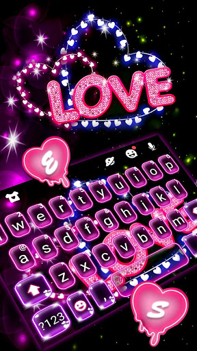 Neon Love Keyboard Theme mod screenshots 2