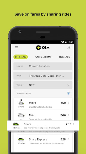 Ola Lite Lighter Faster Ola App. Book Taxi amp Cabs mod screenshots 2