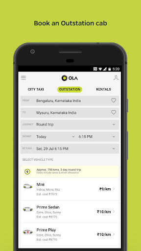 Ola Lite Lighter Faster Ola App. Book Taxi amp Cabs mod screenshots 5