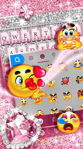 Pink Bow Diamond Luxury Keyboard Theme mod screenshots 2