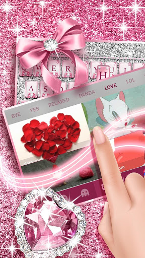 Pink Bow Diamond Luxury Keyboard Theme mod screenshots 4