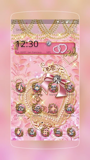 Pink Gold Diamond Live Theme mod screenshots 1