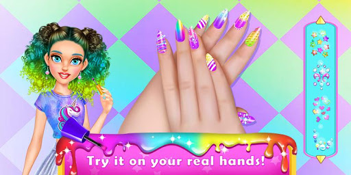 Rainbow Unicorn Nail Beauty Artist Salon mod screenshots 2