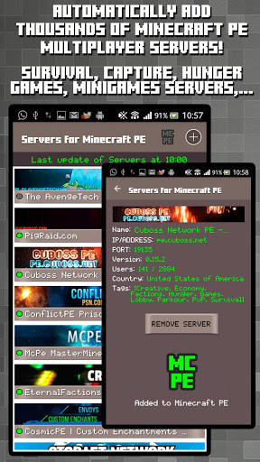 Servers for Minecraft PE mod screenshots 1