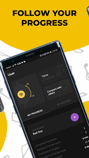 Singing app Vocaberry. Vocal training. Karaoke mod screenshots 5