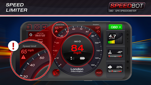 Speedbot. Free GPSOBD2 Speedometer mod screenshots 2