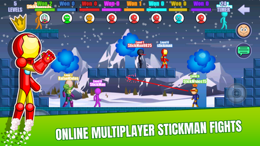 Stick Fight Online Multiplayer Stickman Battle mod screenshots 1