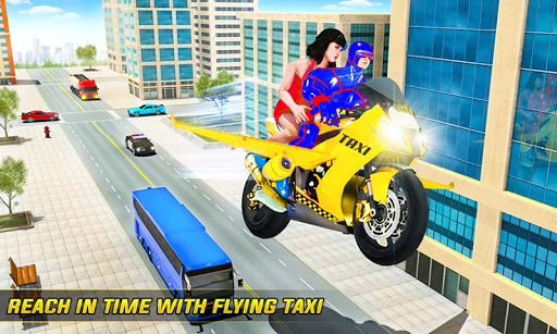 Superhero Flying Bike Taxi Driving Simulator Games mod screenshots 4