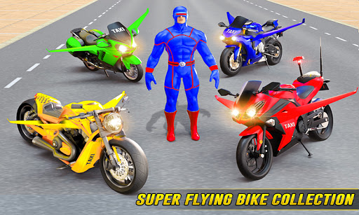 Superhero Flying Bike Taxi Driving Simulator Games mod screenshots 5