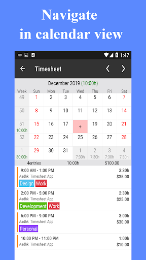 Timesheet – Time Card – Work Hours – Work Log mod screenshots 2