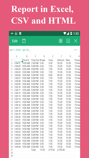 Timesheet – Time Card – Work Hours – Work Log mod screenshots 4
