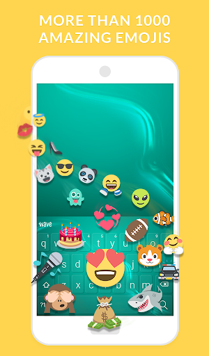 Wave Keyboard Background – Animations Emojis GIF mod screenshots 3