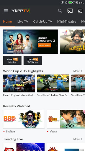 YuppTV – LiveTV Movies Music IPL Live Cricket mod screenshots 1